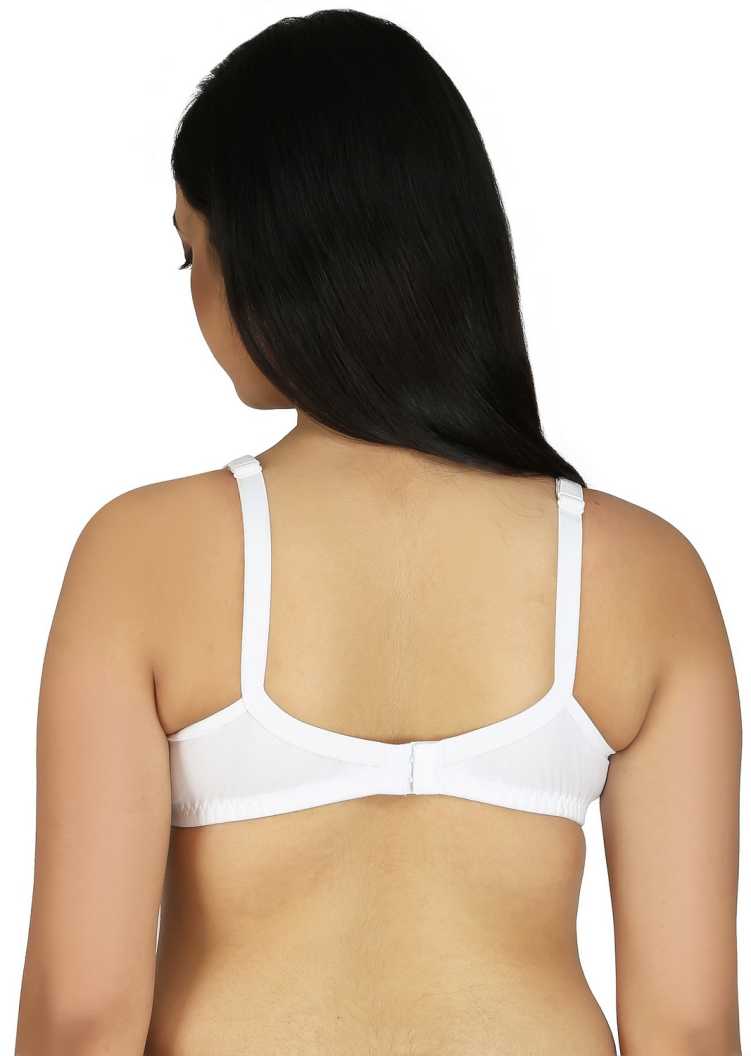 Bruchi Club Women Daily use Non Padded and Non Wired White Cotton