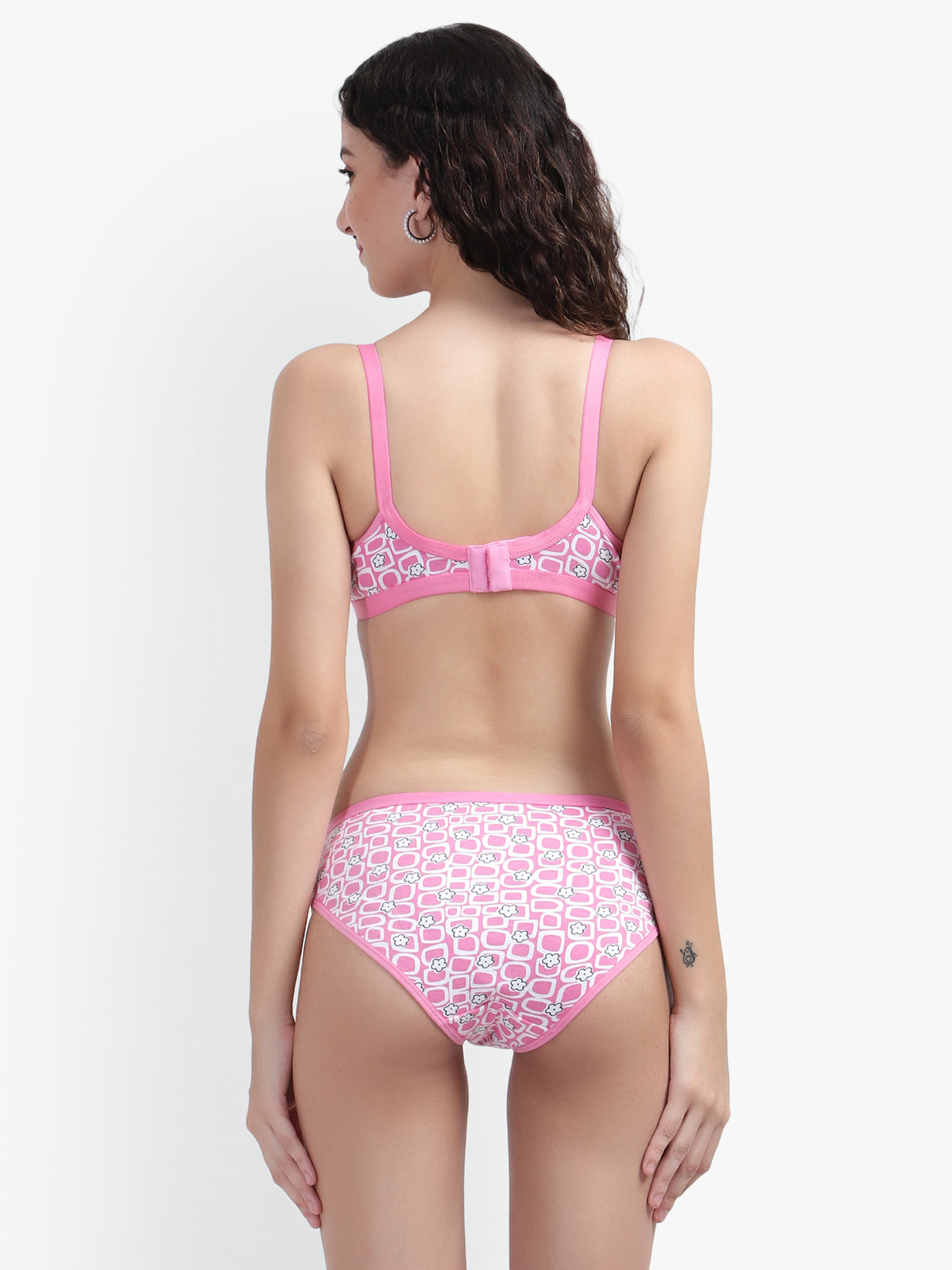 Buy Bruchi Club Women's Pink Printed Cross Front Cotton Bra Panty Set –  Bruchiclub