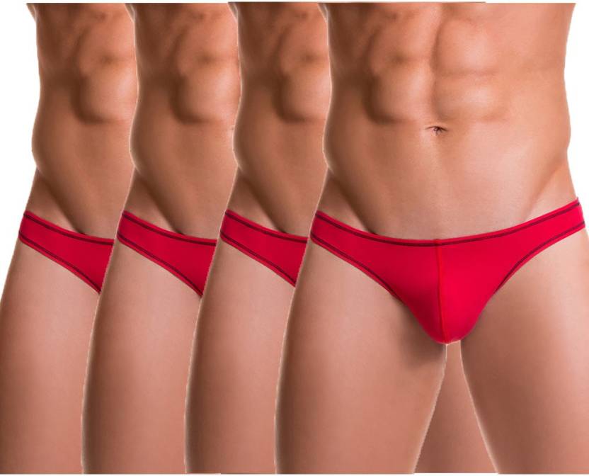 Bruchi Club Pack of 4 Red Men Bikini Briefs