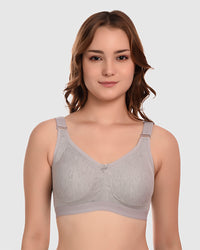 Women's Grey Non-Padded Super Support Sports Bra