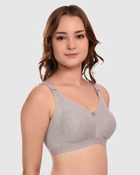 Women's Grey Non-Padded Super Support Sports Bra