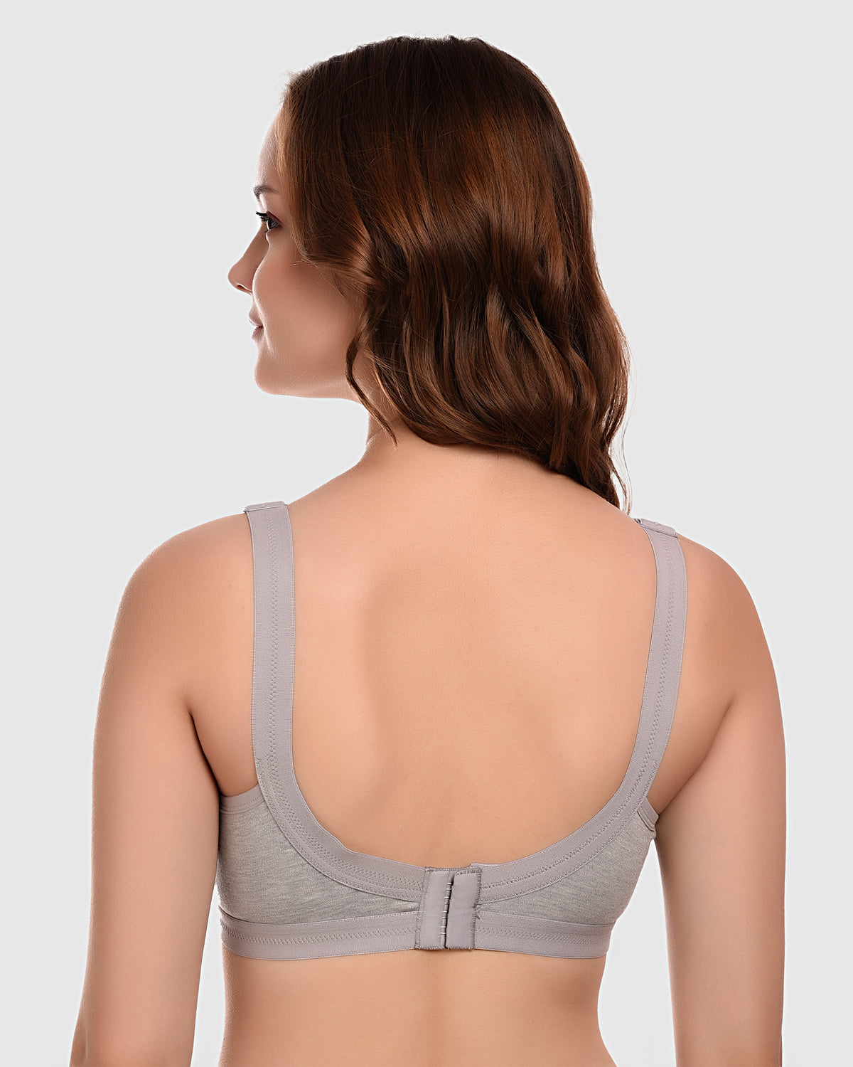 Women's Grey Non-Padded Super Support Sports Bra