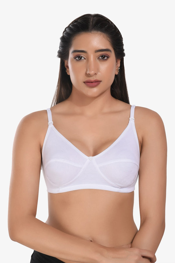 Manvi Women Non Padded White Everyday Bra