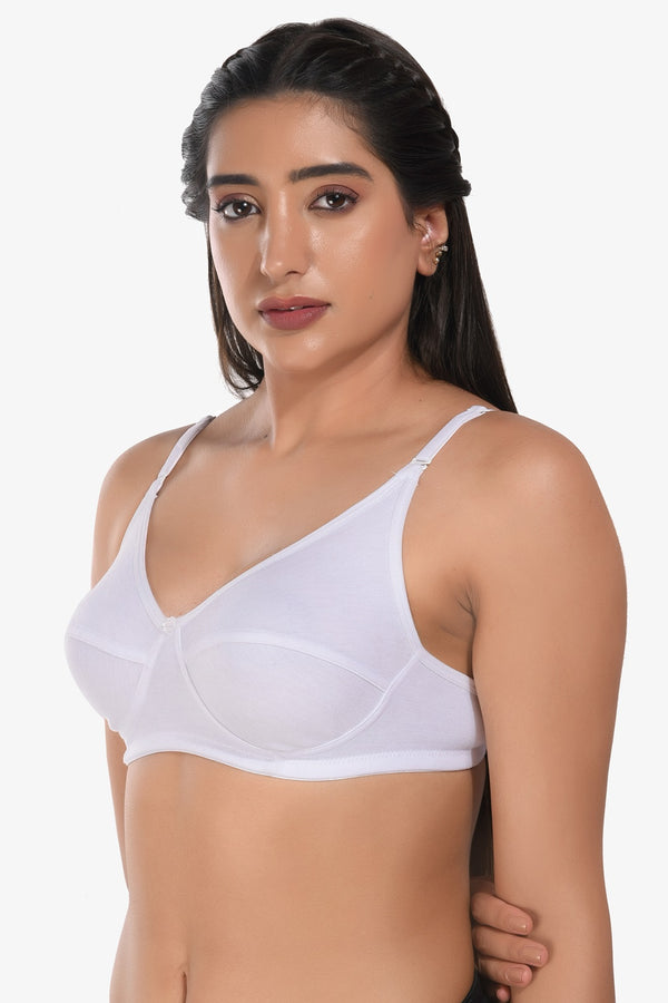 Manvi Women Non Padded White Everyday Bra