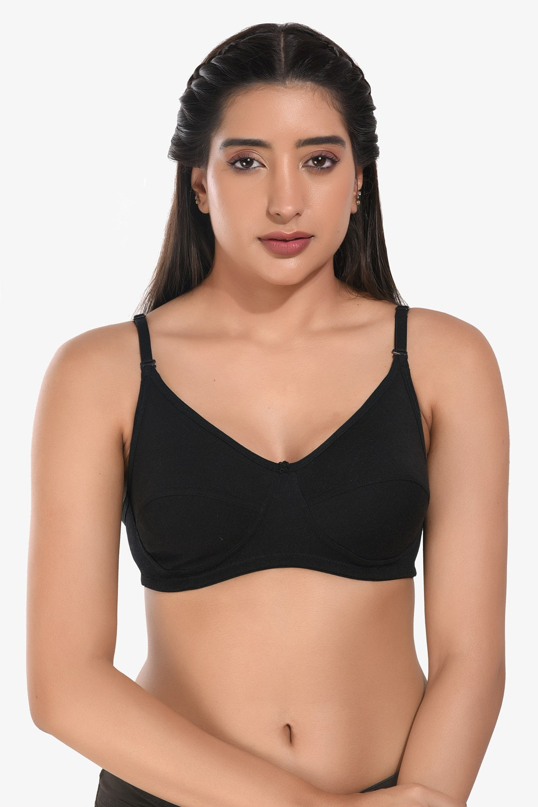 Manvi Women Non Padded Black Everyday Bra