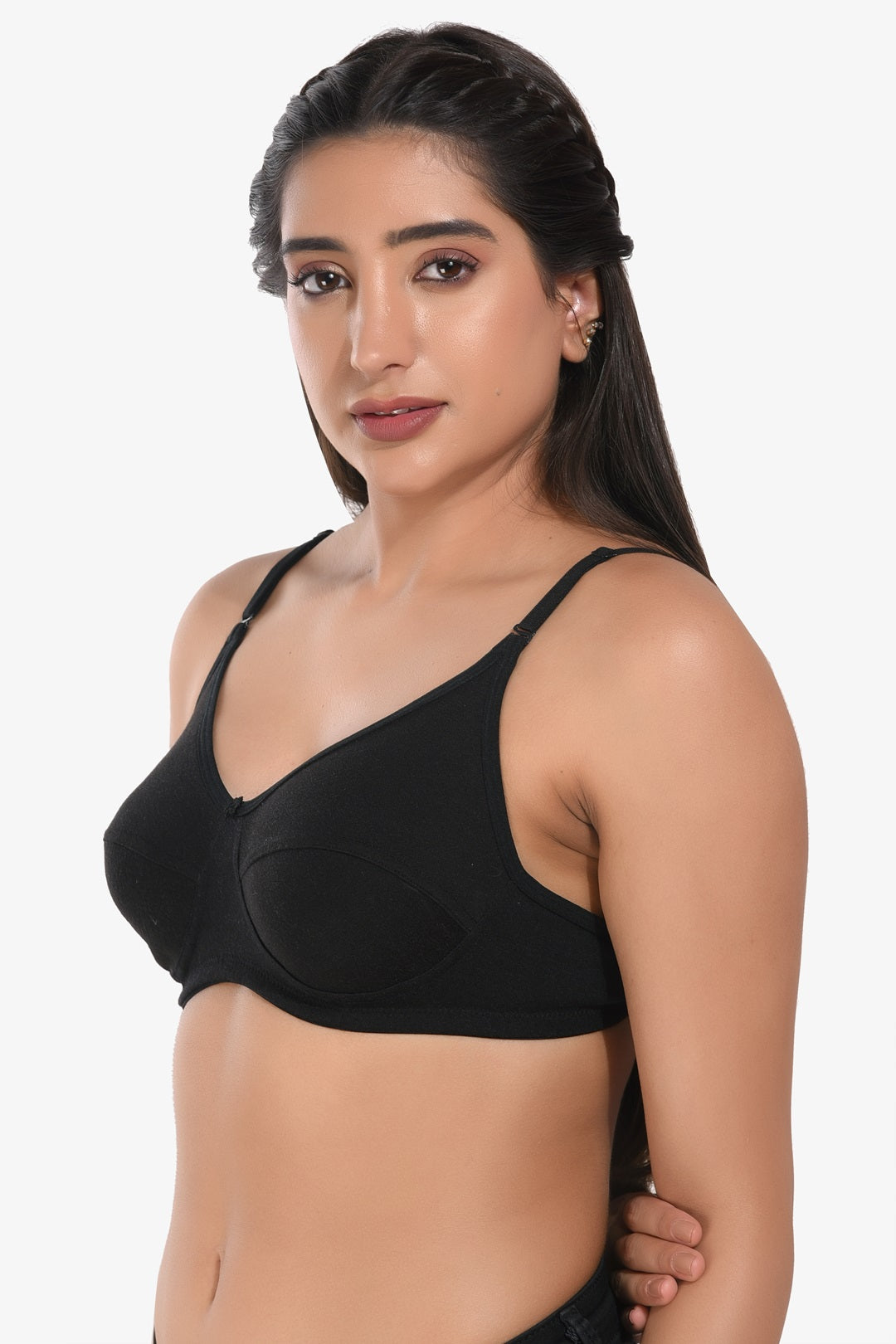 Manvi Women Non Padded Black Everyday Bra