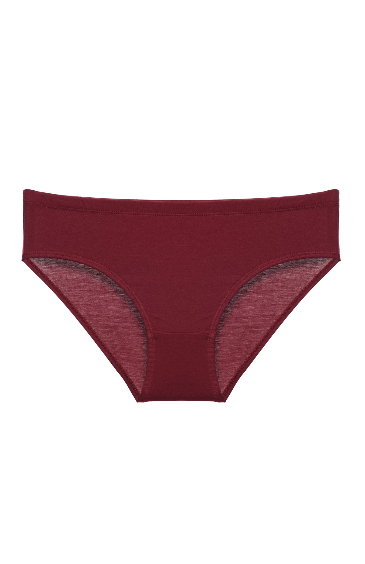 Solid Maroon Cotton Hipster Panty for women