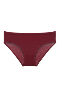 Solid Maroon Cotton Hipster Panty for women