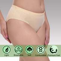 Solid Nude Cotton Hipster Panty for women