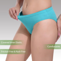 Low Rise Anti Odour Pure Cotton emerald green Hipster Panty for women