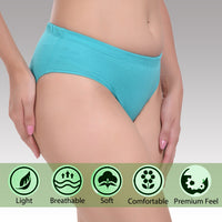 Low Rise Anti Odour Pure Cotton emerald green Hipster Panty for women