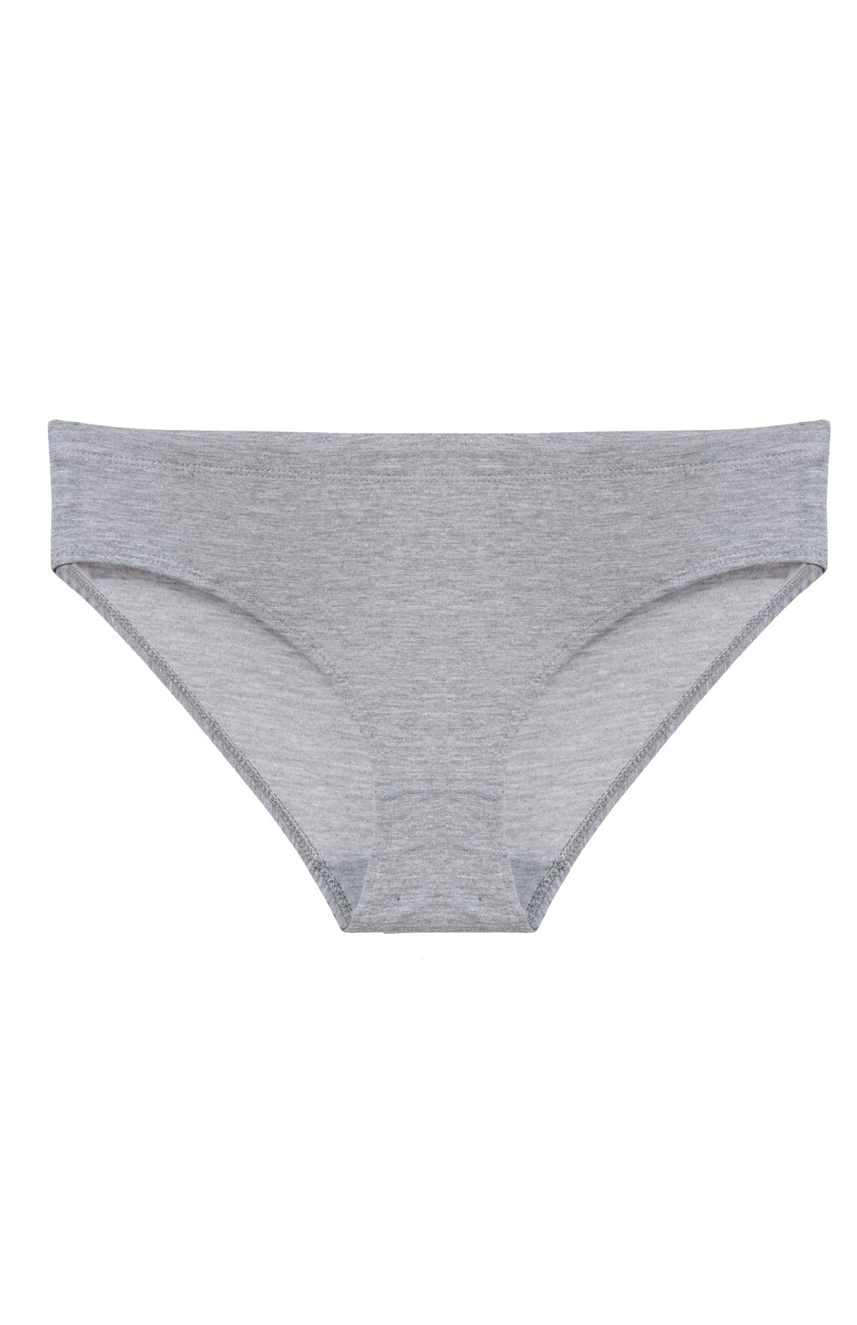 Solid Grey Cotton Hipster Panty for women