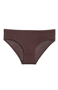 Solid Brown Cotton Hipster Panty for women