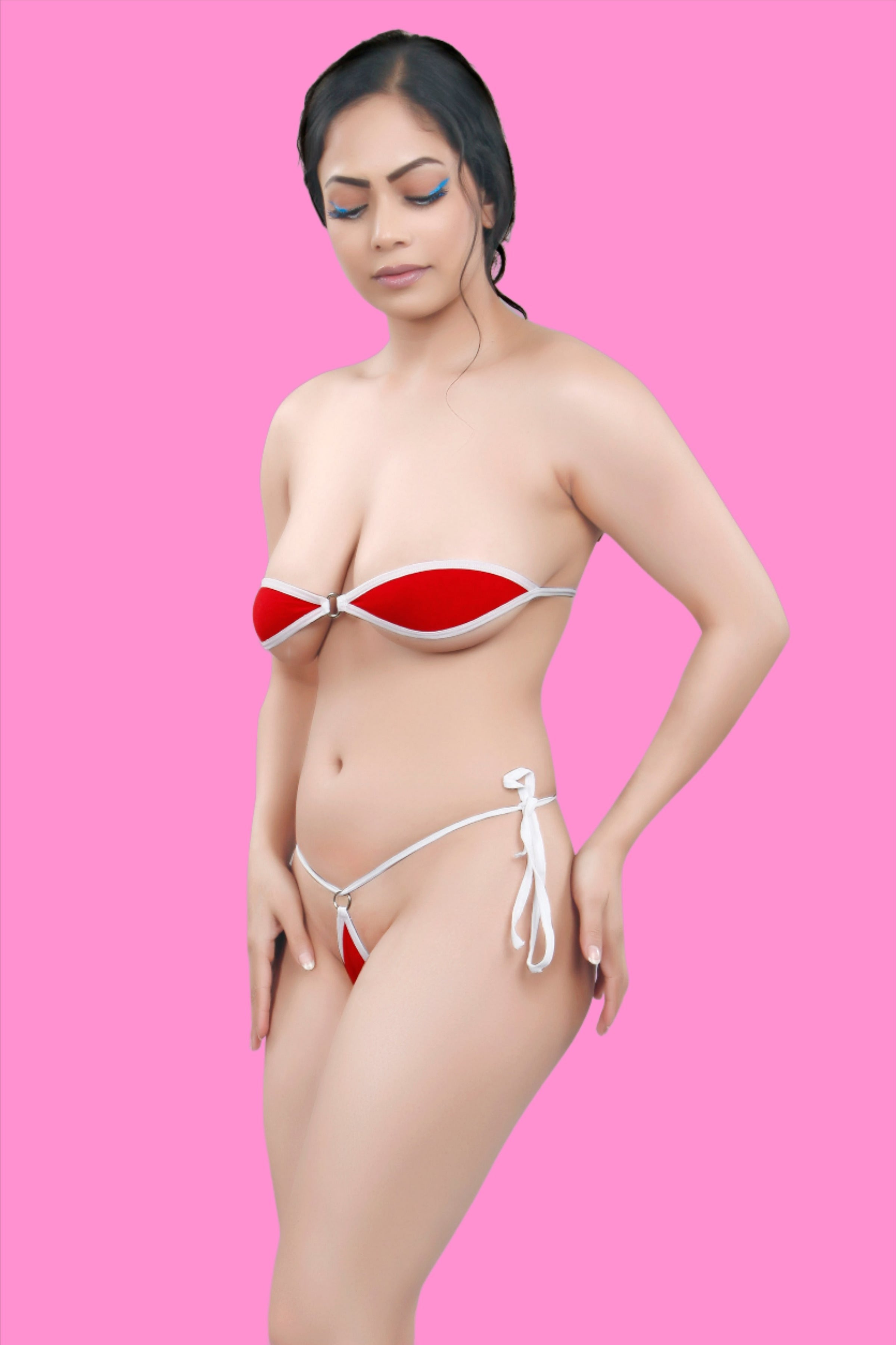 Red and white store lingerie