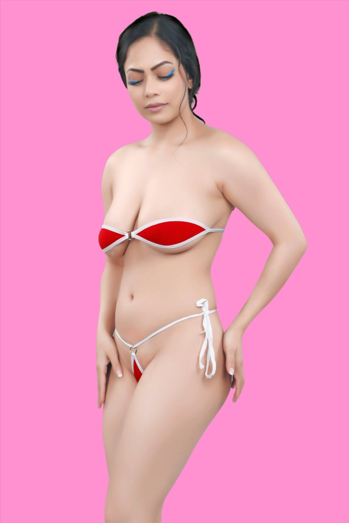 Women Red White Sassy and Comfy Micro Lingerie Set Online Shopping in India  – Bruchiclub