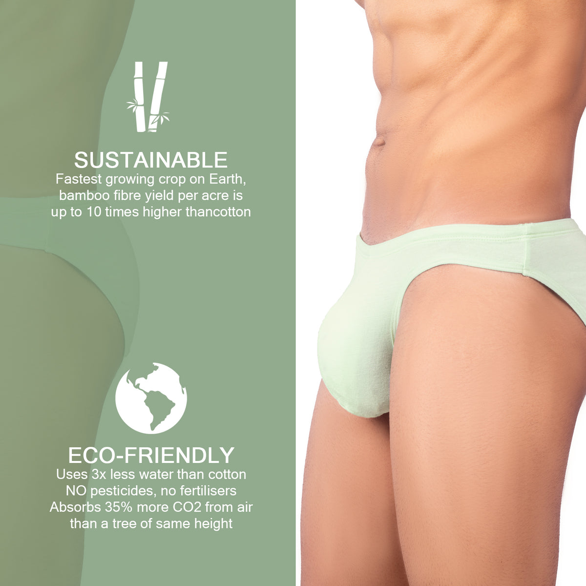 Buy Bruchi Club Sea Green Bikini Briefs for Men online in India