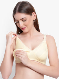 Bruchi club Feeding Maternity Bra-non padded non wired -Cotton Fabric-Skin Color