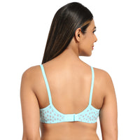 Bruchi Club Women T-Shirt Lightly Padded 3/4 coverage Bra in light blue color