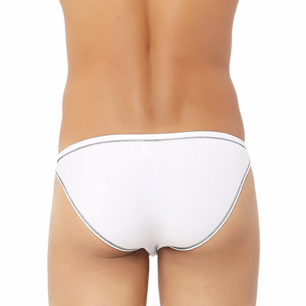 Bruchi club Men's Bamboo spandex Antibacterial Mens White Bikini Briefs