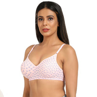 Bruchi Club Lightly Padded Soft Printed T-shirt Bra in pink colour-Cotton blend