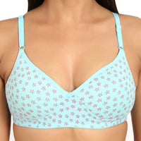 Bruchi Club Women T-Shirt Lightly Padded 3/4 coverage Bra in light blue color