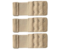 Pack of 3 Beige Bra Hook Extenders