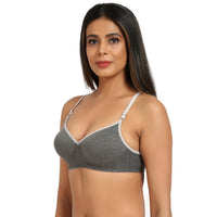 Bruchi Club Women T-Shirt Lightly Padded 3/4 coverage Bra-Grey color