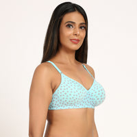 Bruchi Club Women T-Shirt Lightly Padded 3/4 coverage Bra in light blue color