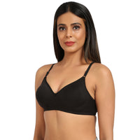 Bruchi club Everyday T-Shirt Lightly Padded Bra 3/4th coverage bra-Black color