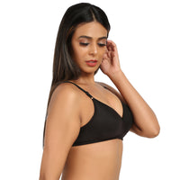 Bruchi club Everyday T-Shirt Lightly Padded Bra 3/4th coverage bra-Black color