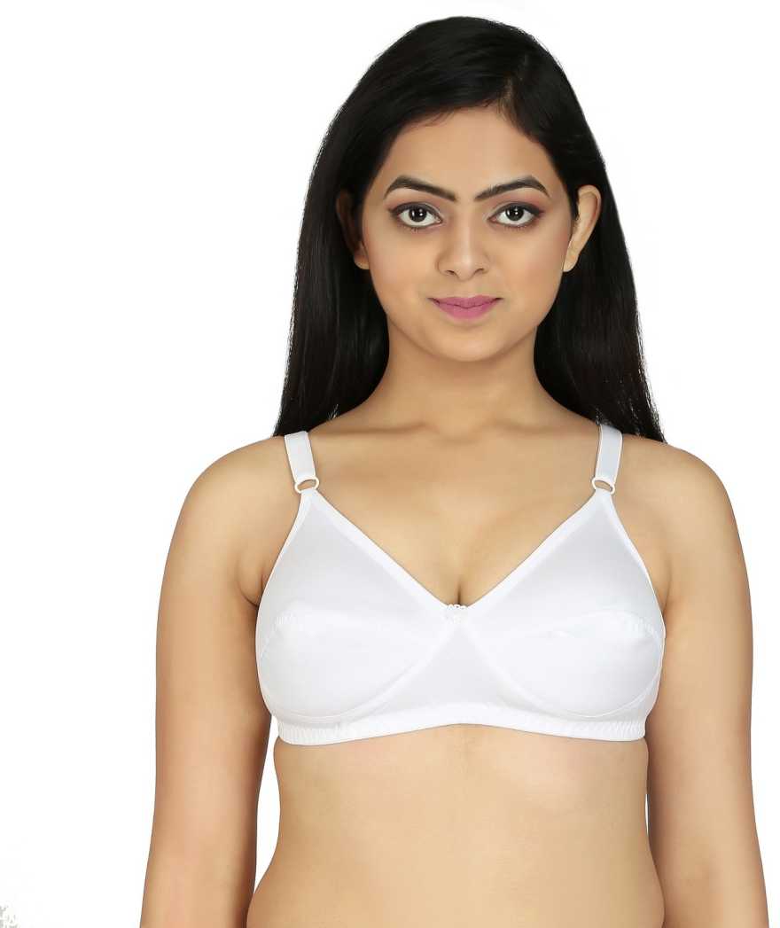 Benivogue Stylish White Imported Quality Women's Bra, Full Coverage  Comfortable Soft Bra For Girls|| Hosiery Cotton Bras For Females