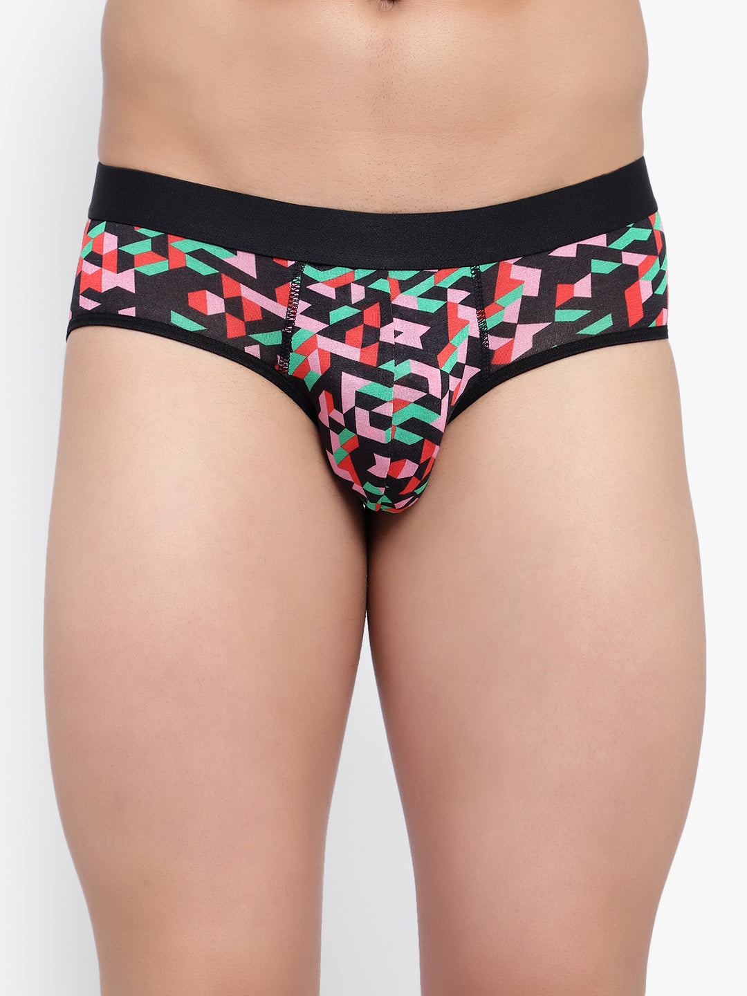 Buy CP BRO Printed Briefs with Exposed Waistband Value - Black