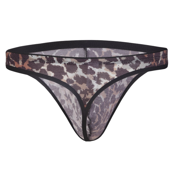 Bruchi Club Brown & Black Printed Micro Modal Men's Thongs