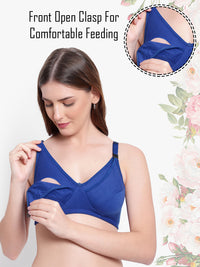 Bruchi club Nursing bra non padded feeding bra-blue color