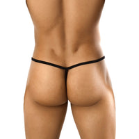 Men's Cotton Spandex G String Pouch Black Underwear