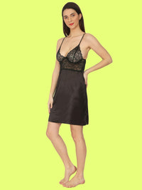 Women Gentle Lift Underwired Black Babydoll Nighty