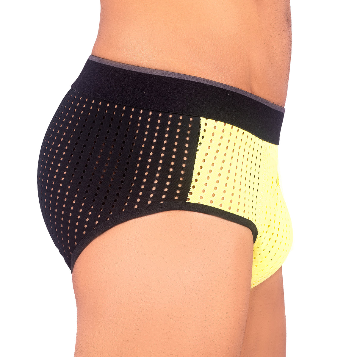 Colorblock Mesh Stitching Briefs Comfy Ribbed Bow High Waist