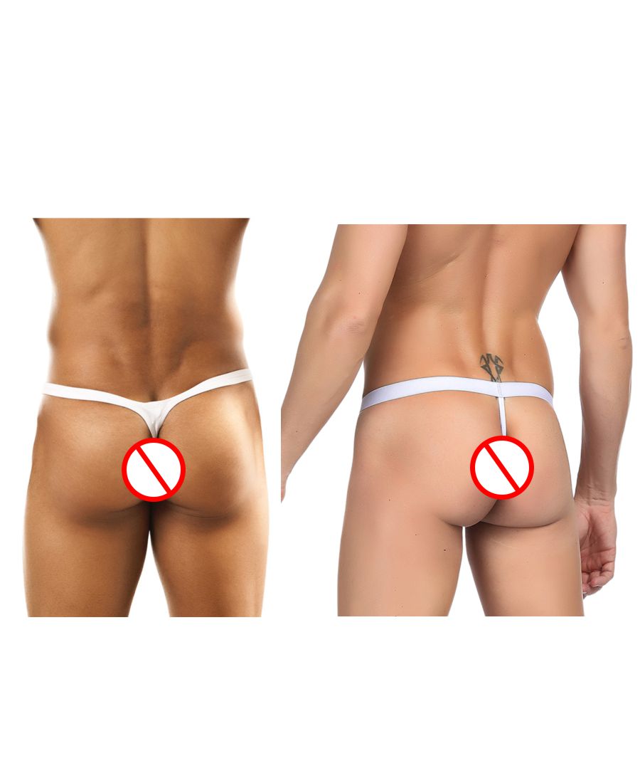 Men's Low Waist Sexy Underwear Male Transparent Buttocks Hole