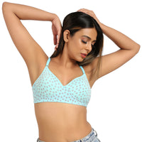 Bruchi Club Women T-Shirt Lightly Padded 3/4 coverage Bra in light blue color