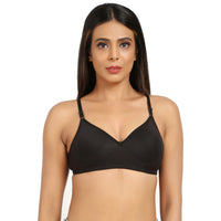 Bruchi club Everyday T-Shirt Lightly Padded Bra 3/4th coverage bra-Black color